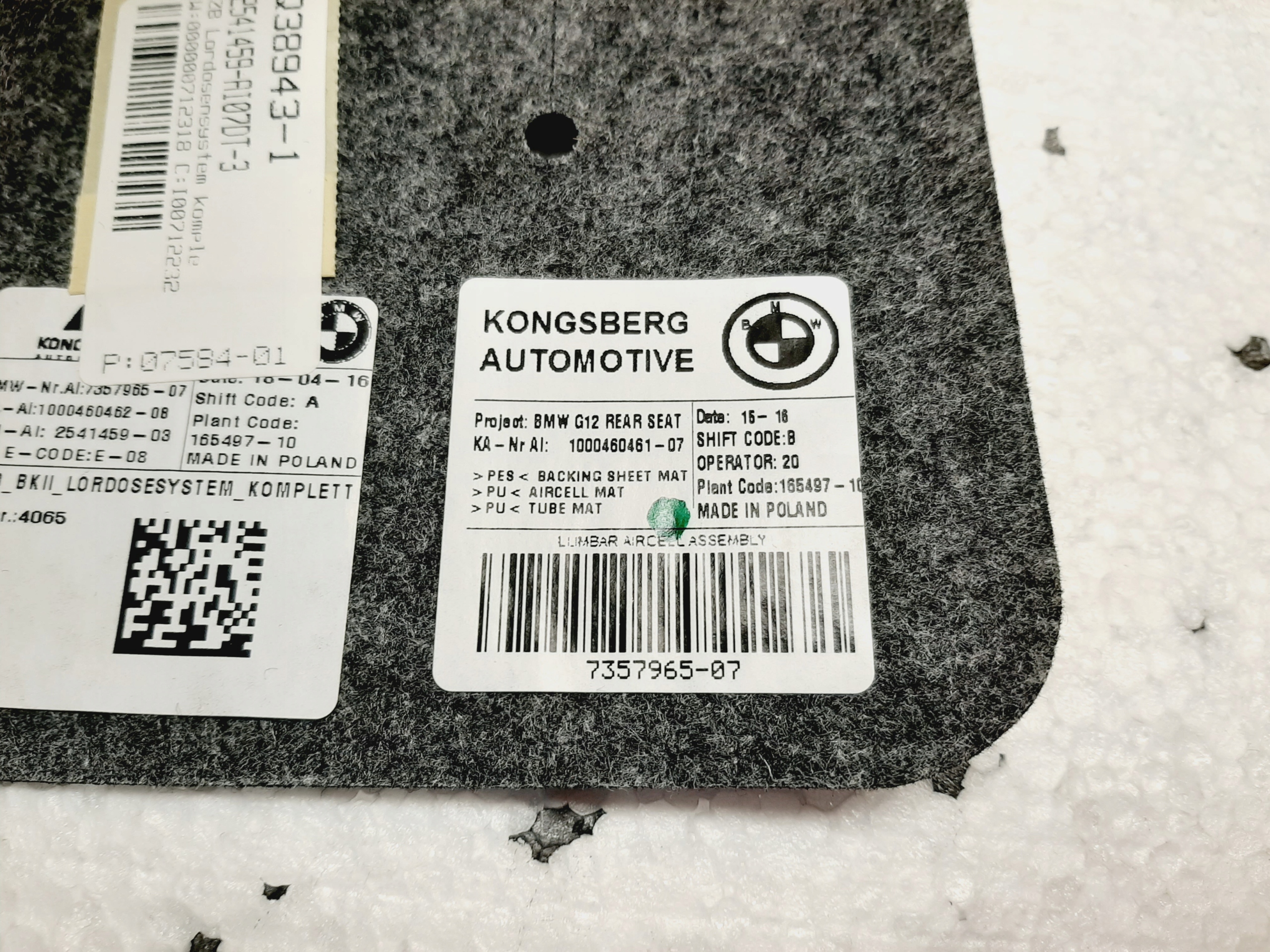 Cushion Inflating Seat Mat Rear BMW G11 G12 LCI - galeria