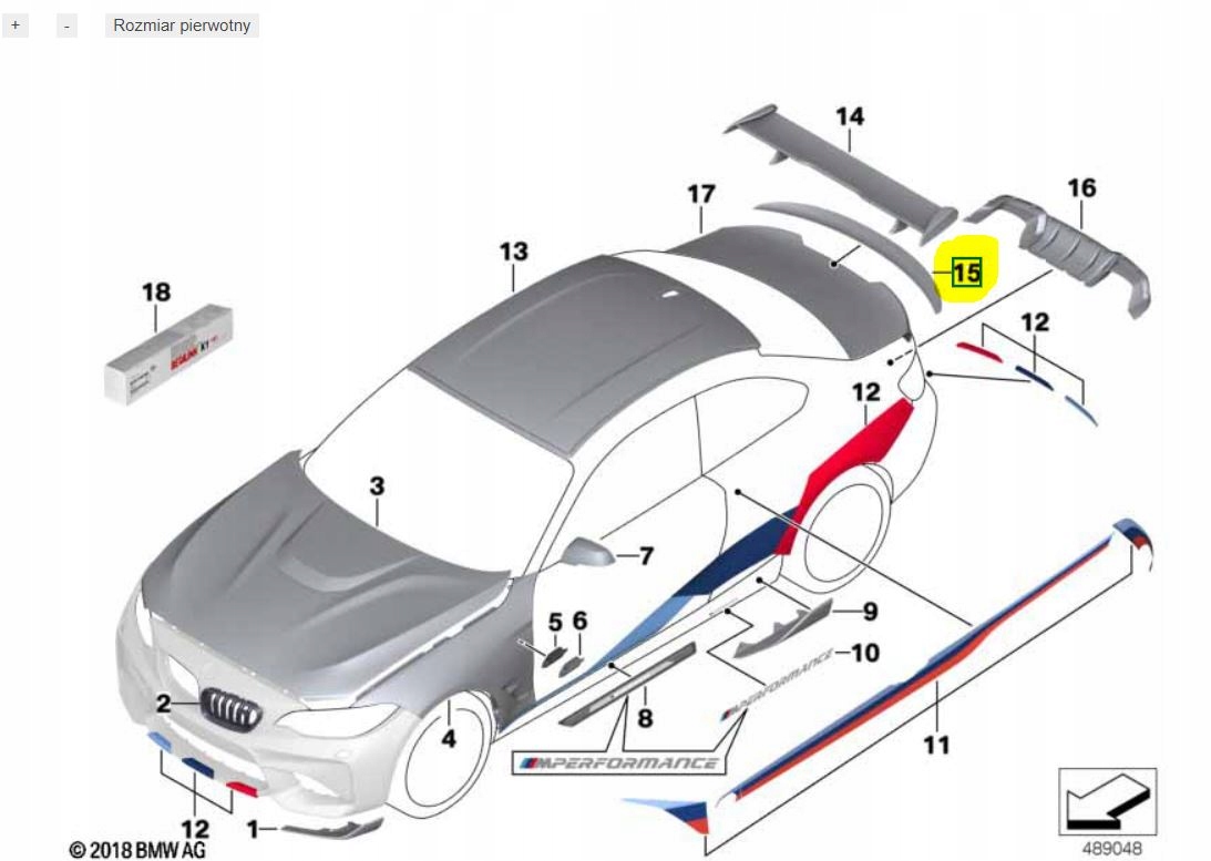 BMW F22 F87 M2 CARBON Flap Spoiler Aileron - galeria