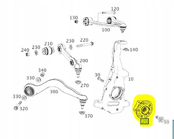 Hub Bearing Mercedes W222 W217 Front Front - galeria