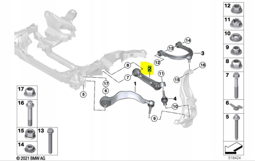 Querlenker vorne links BMW G30 M550 G11 G12 - galeria