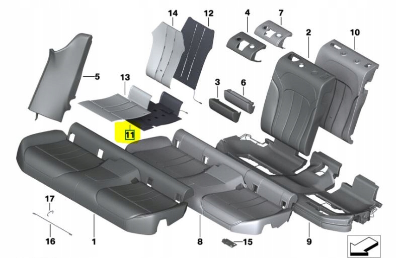 Heating mat for heating the BMW G32 GT seat - galeria
