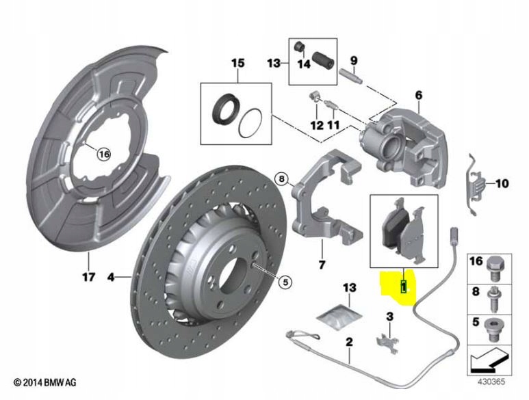 Klocki BMW X5M F85 X6M F86 6794879 TYŁ Nowe OEM - galeria