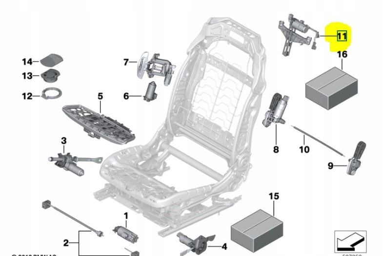 BMW F and G seat headrest adjustment drive 7299681 - galeria