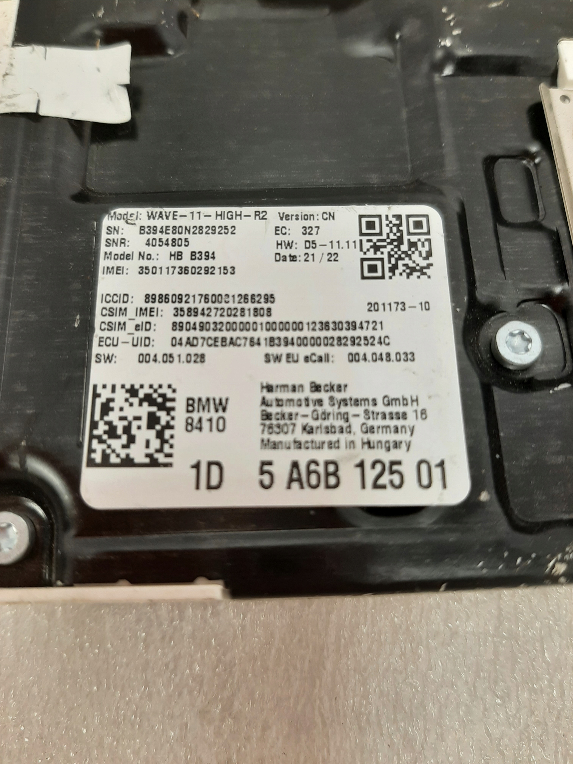 Telematikmodul Telematik BMW G High 5A6B125 - galeria