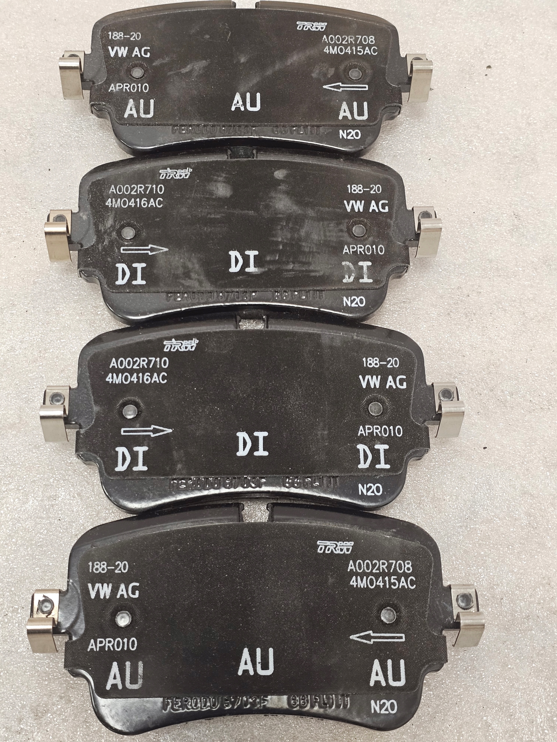 Audi A6 A7 A8 e-Tron Q7 Q8 OEM HINTERE Pads - galeria