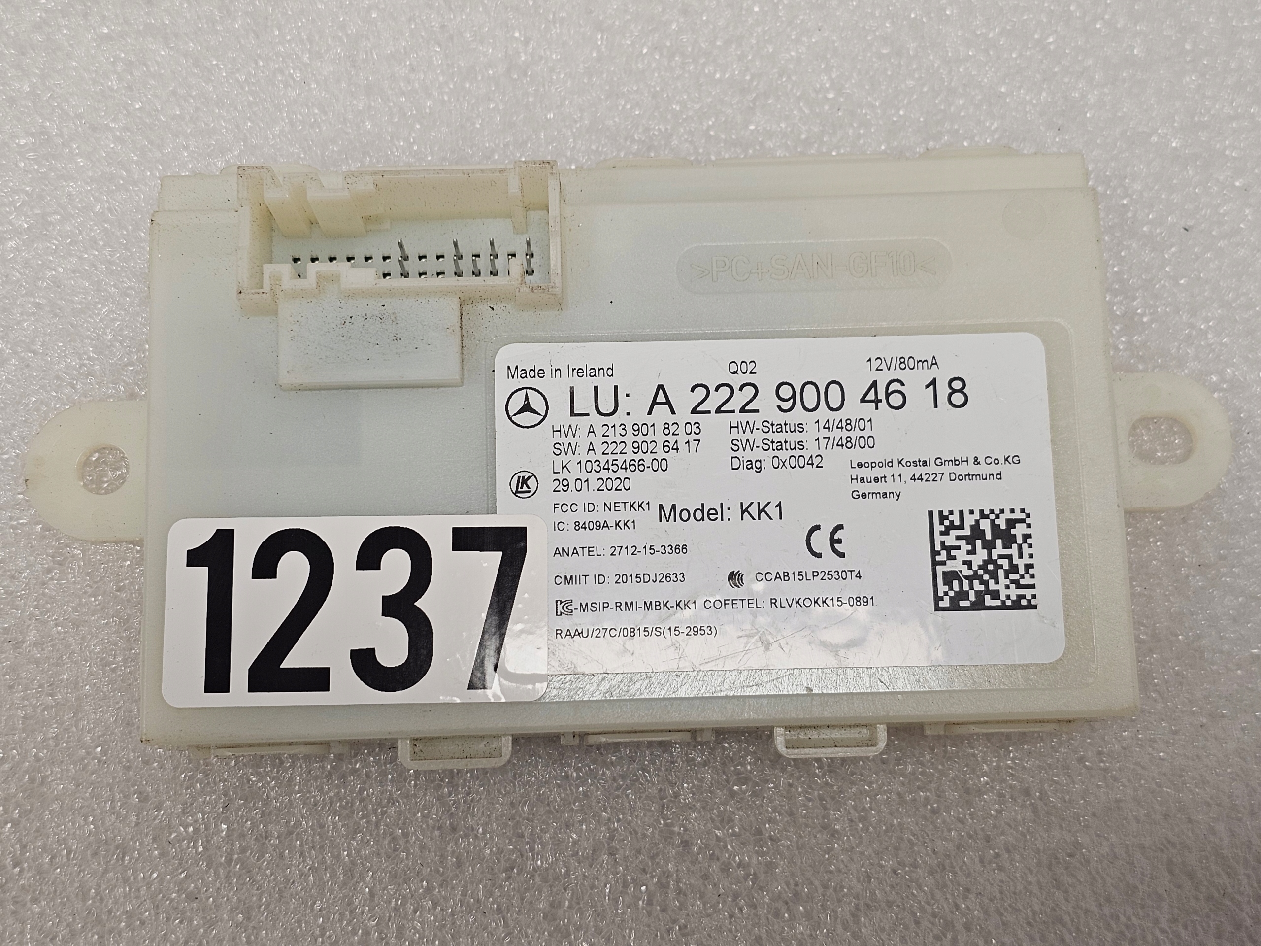 Keyless GO Treibermodul Mercedes W213 W238 W253 W257 W290 W222 - galeria
