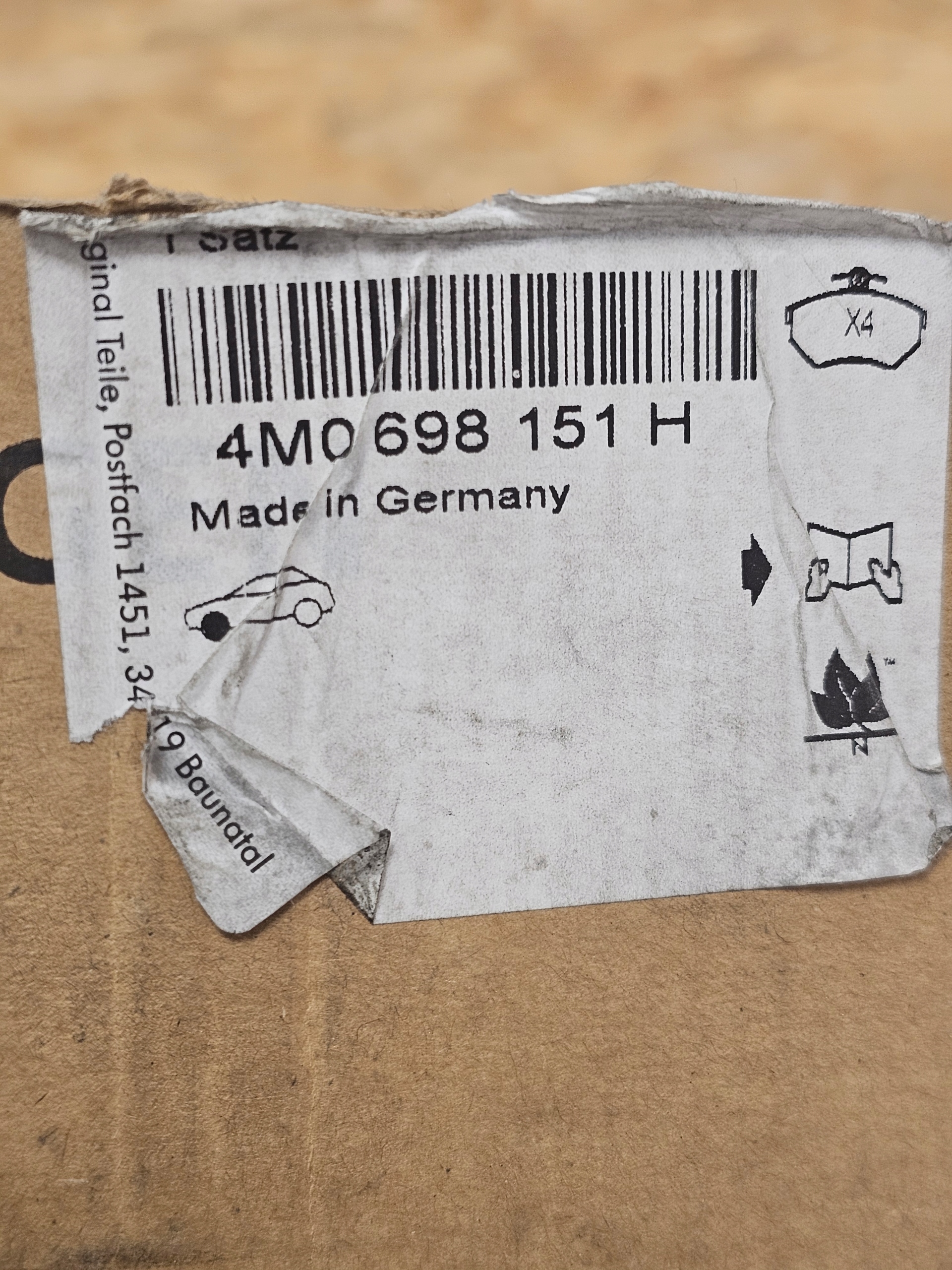 Audi Q7 4M Передние колодки OEM оригинал 4M0698151H - galeria