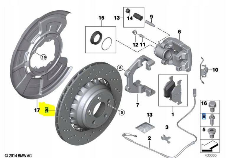 Tarcze BMW X5M F85 X6M F86 2284904 2284903 TYŁ KOMPLET - galeria