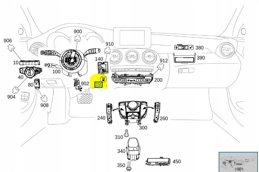 Start-Stopp-Schalter Mercedes W205 W213 W222 - galeria