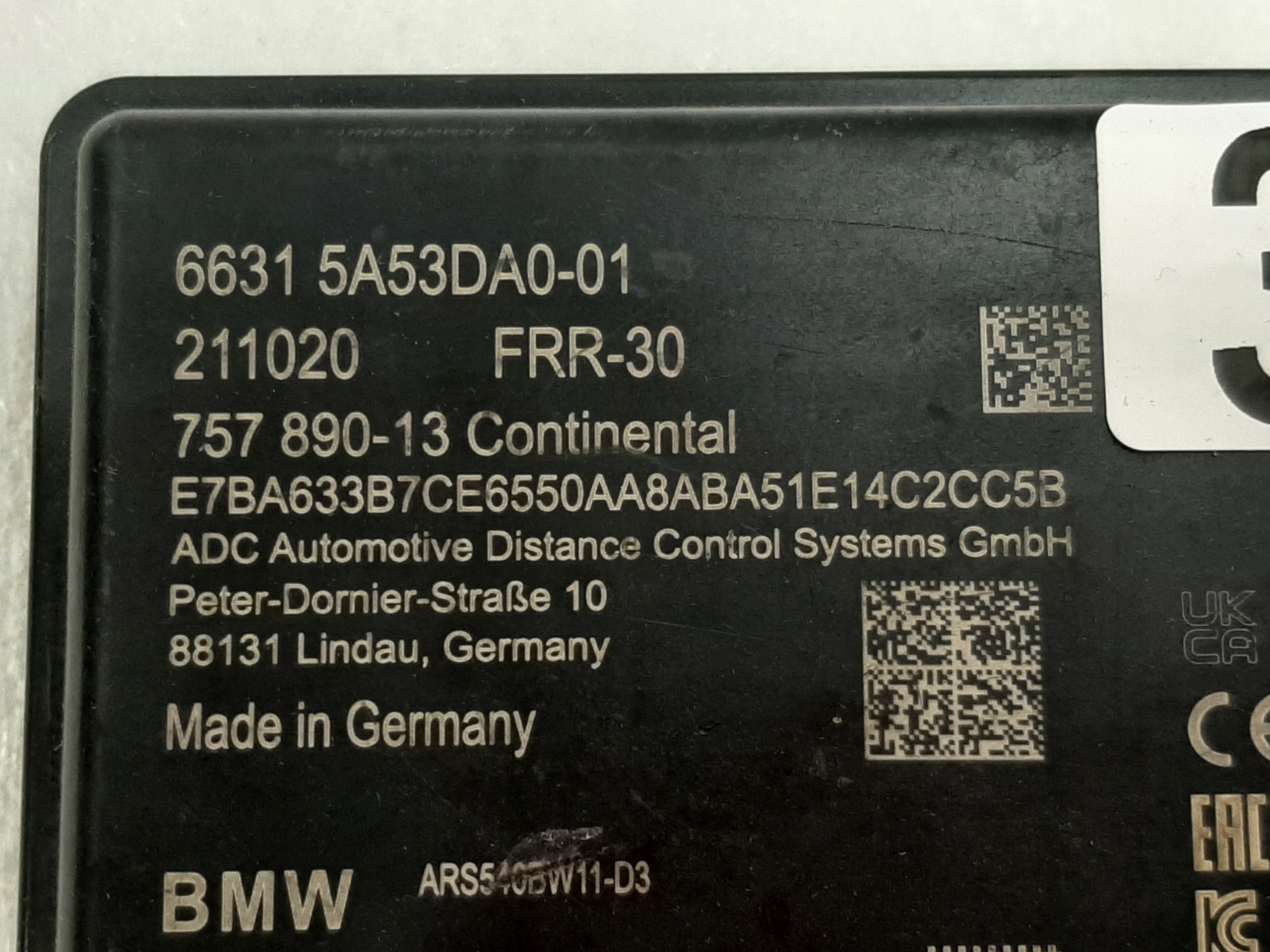 Radarsensor ACC ADC Tempomat FRR BMW G70 G07 U11 I20 5A53DA0 - galeria