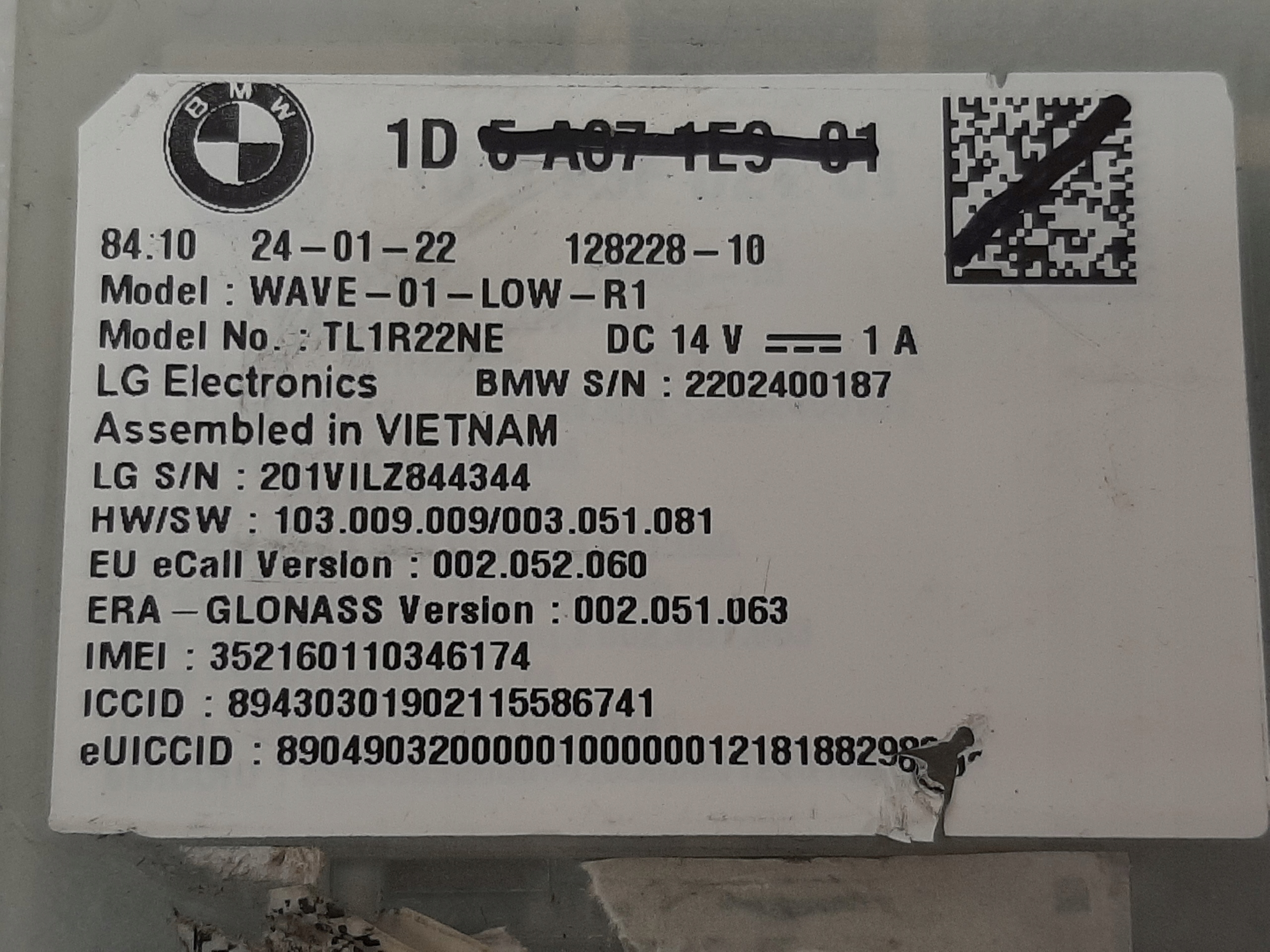 Telematikmodul Telematik BMW G High 5A6CE63 - galeria