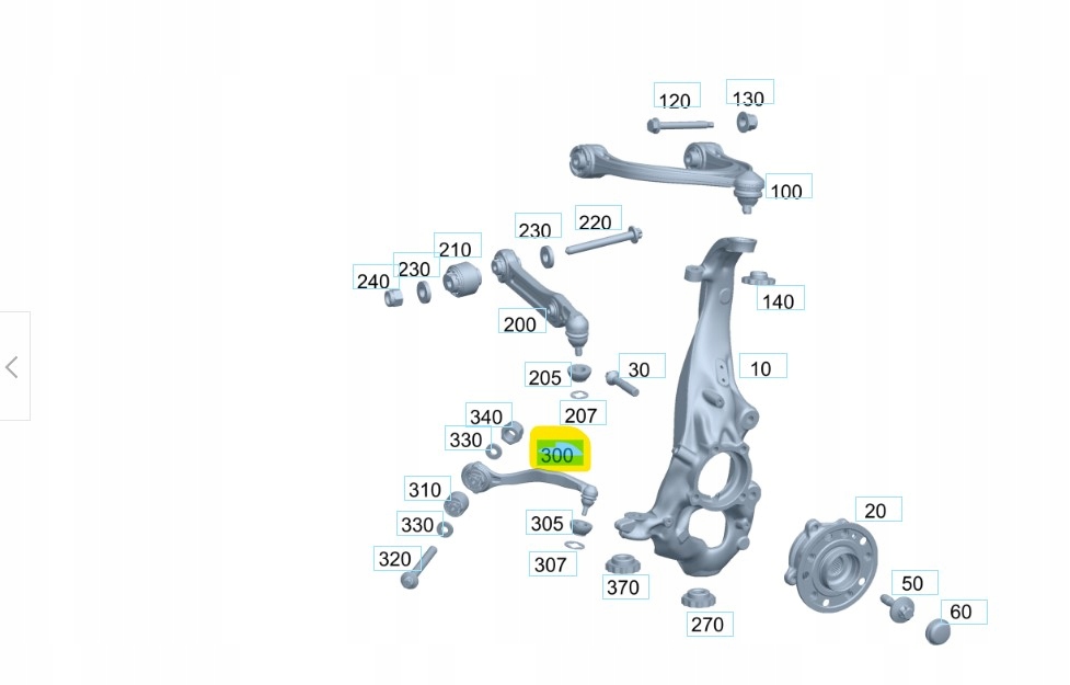 Рычаг передний левый Mercedes W214 W236 4Matic A2143330700 LI