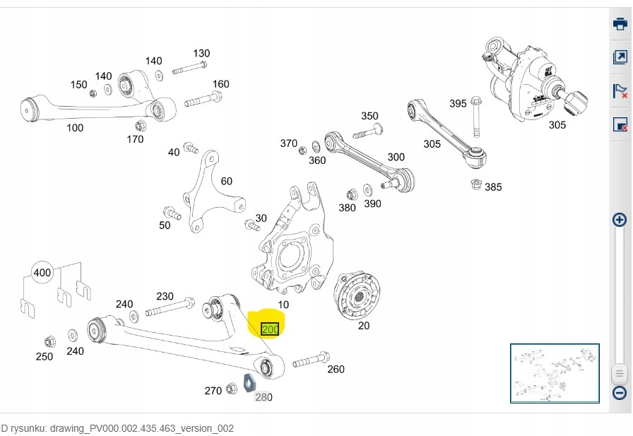 Mercedes W190 AMG GT S C Rear lower wishbone
