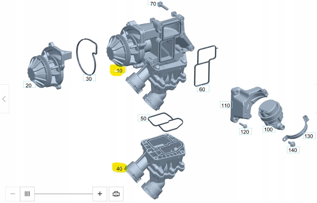 Coolant Water Pump Mercedes OM654 A6542000600