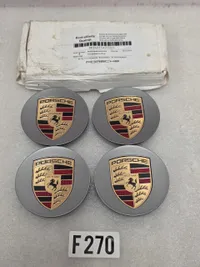 Center Caps Decorative Cover PORSCHE OU7 Platinum Silver - galeria